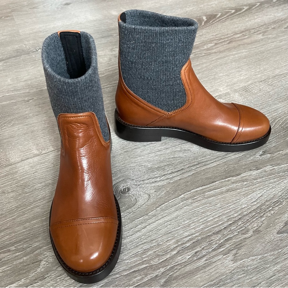 J. Crew Italian Leather Rib Cuff Boot Sz 8.5 - Picture 9 of 9